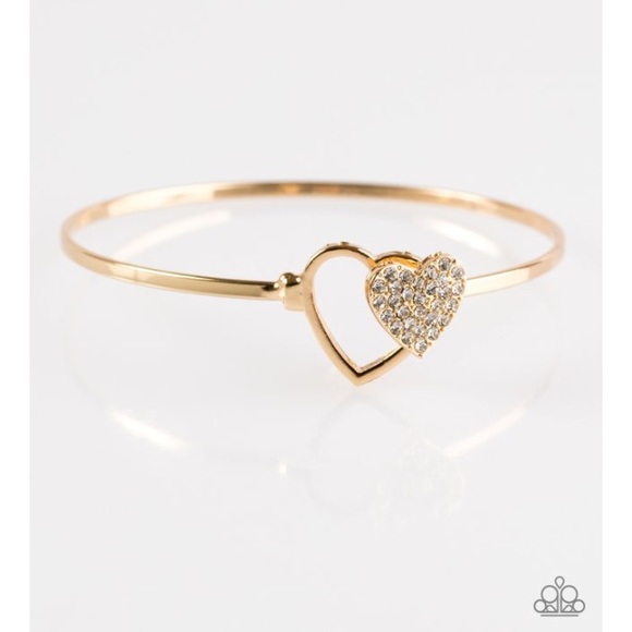 Gold heart bracelet with diamonds - Picture 1 of 1